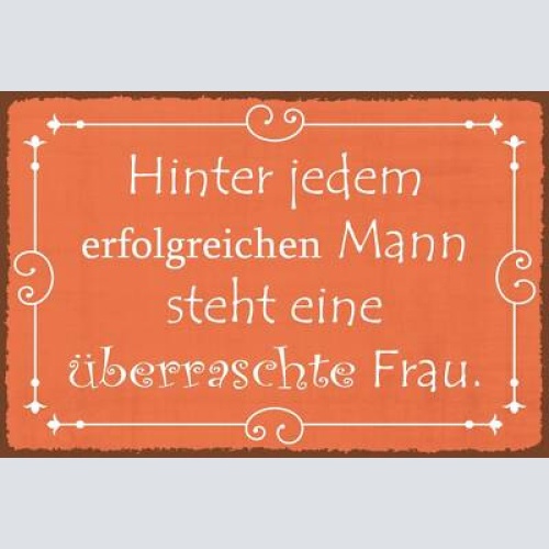 Nostalgie schild erfolgreicher mann frau 12x18 / 20x30 / 30x40 blech od. holz