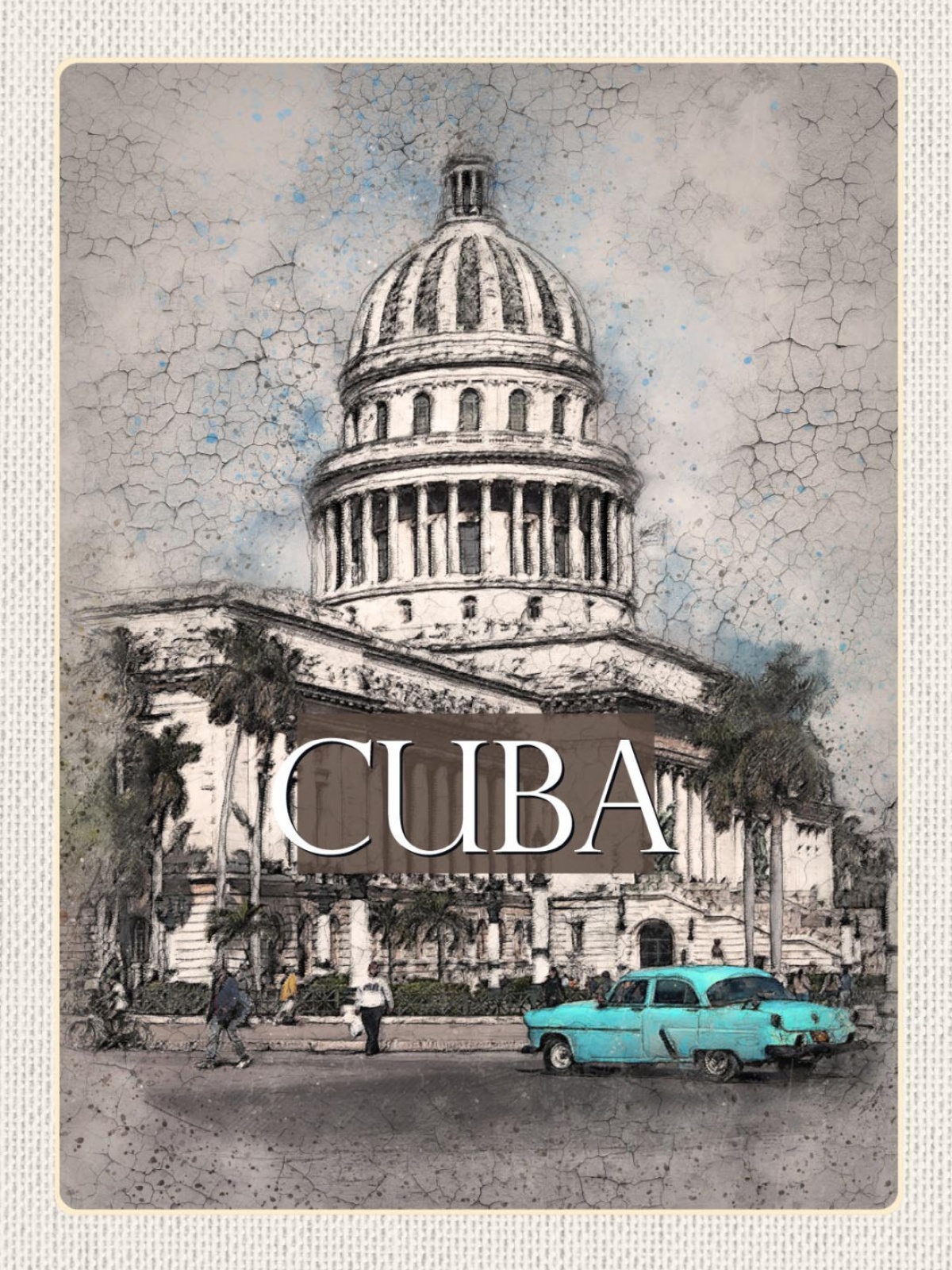 Schild Cuba Kuba Havanna Kapitol Capitolio Gebäude 12x18 20x30 30x40 Blech/Holz