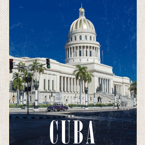 Schild Cuba Kuba Havanna Kapitol Capitolio Gebäude 12x18 20x30 30x40 Blech/Holz