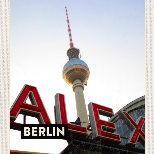 Schild Berlin Deutschland Fernsehturm Alexanderpl. 12x18 20x30 30x40 Blech/Holz