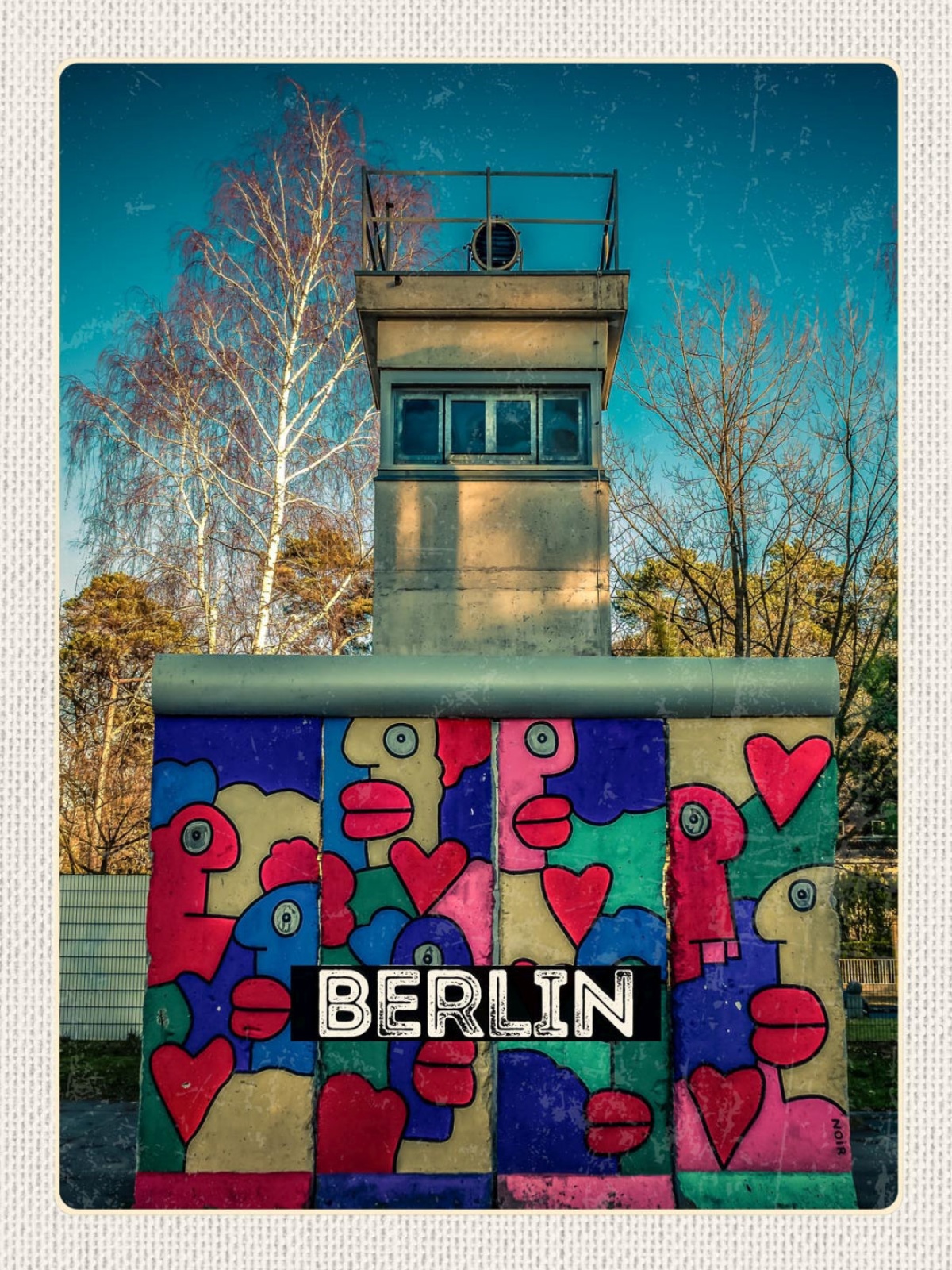Schild Berlin Deutschland Berliner Mauer Turm 12x18 20x30 30x40 Blech od. Holz