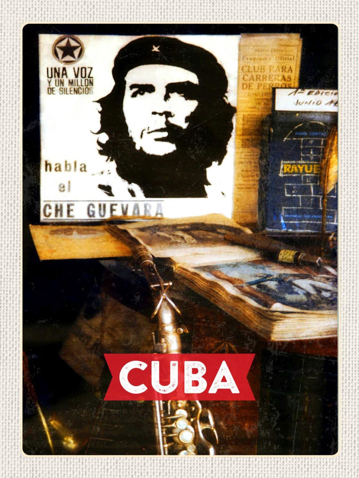 Schild Cuba Kuba Che Guevara Blasinstrument 12x18 20x30 30x40 Blech od. Holz