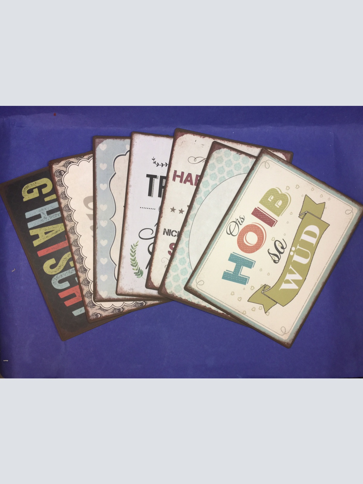 Nostalgie Div. Schilder Mundart Sprüche Dialekt siehe Fotos 20x15 bzw. 15x20