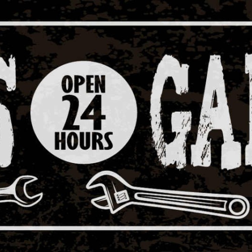 Schild Dad's Garage Open 24 Hours Vater Papa Offen Auto 27x10 Blech od.Holz