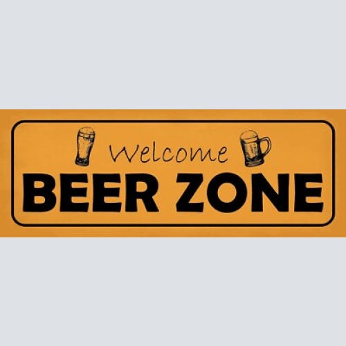 Schild welcome beer zone bier alkohol lokal wirt willkommen 27x10 blech od.holz