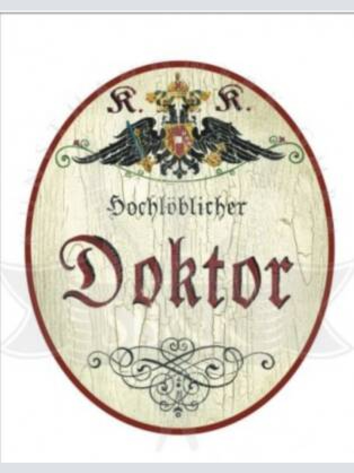 Kuk nostalgie holzschild  hochlöblicher doktor türschild