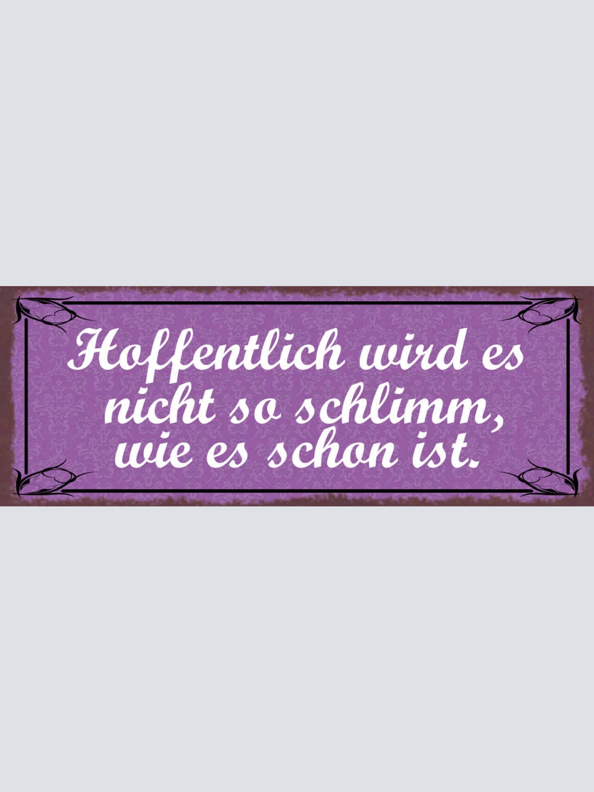 Schild Hoffentlich Wird Es Nicht So Schlimm Wie Es Schon Ist 27x10 Blech od.Holz