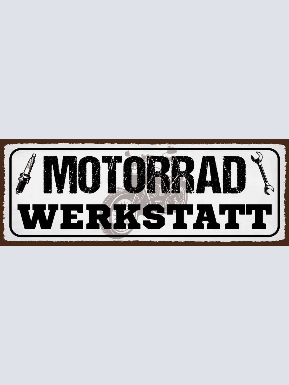 Schild Motorrad Werkstatt Bike Biker Mechaniker Bastler 27x10 Blech od.Holz