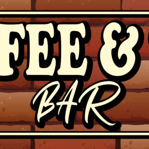 Schild Coffee & Tea Bar Café Cafeteria Kaffee Tee Trinken 27x10 Blech od.Holz