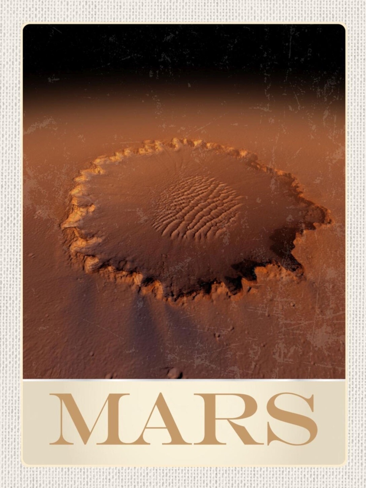 Schild Mars Victoria Krater Planet Raumfahrt 12x18 20x30 30x40 Blech od. Holz