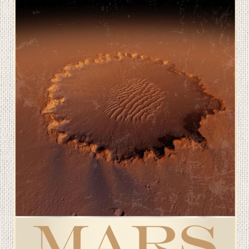 Schild Mars Victoria Krater Planet Raumfahrt 12x18 20x30 30x40 Blech od. Holz