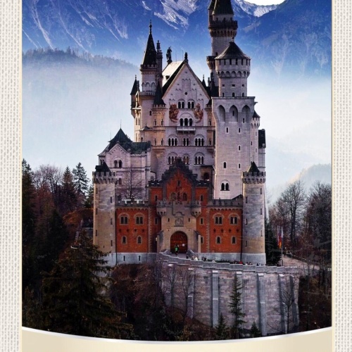 Schild Neuschwanstein Castle Schloss GER D 12x18 20x30 30x40 Blech od. Holz