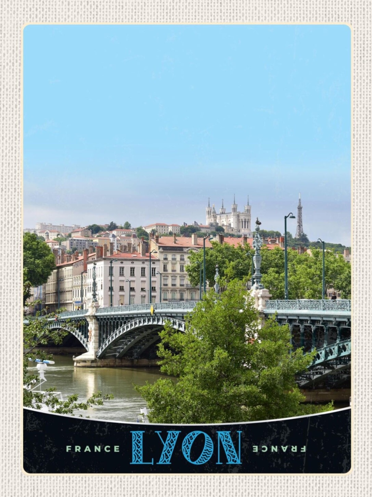 Schild Lyon France Frankreich Pont Concorde Stadt 12x18 20x30 30x40 Blech/Holz