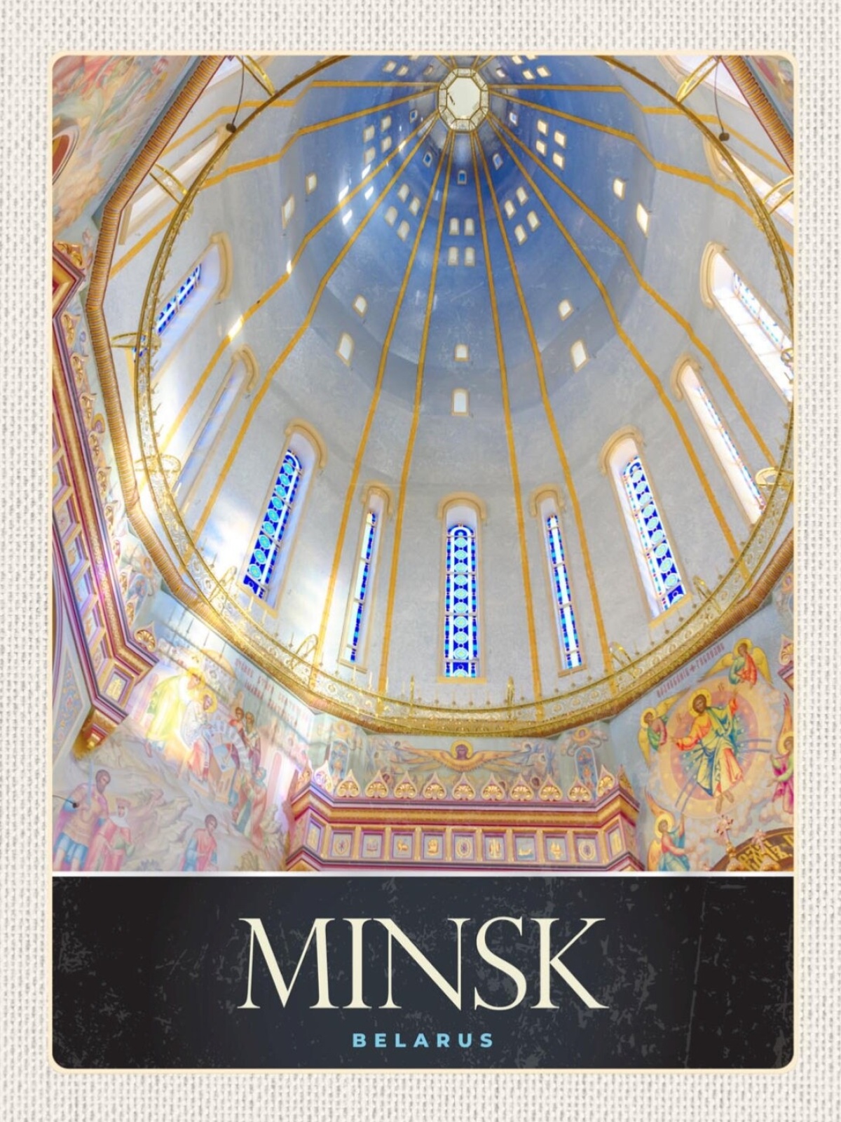 Schild Minsk Belarus Weißrussland Kirche All Saints 12x18 20x30 30x40 Blech/Holz
