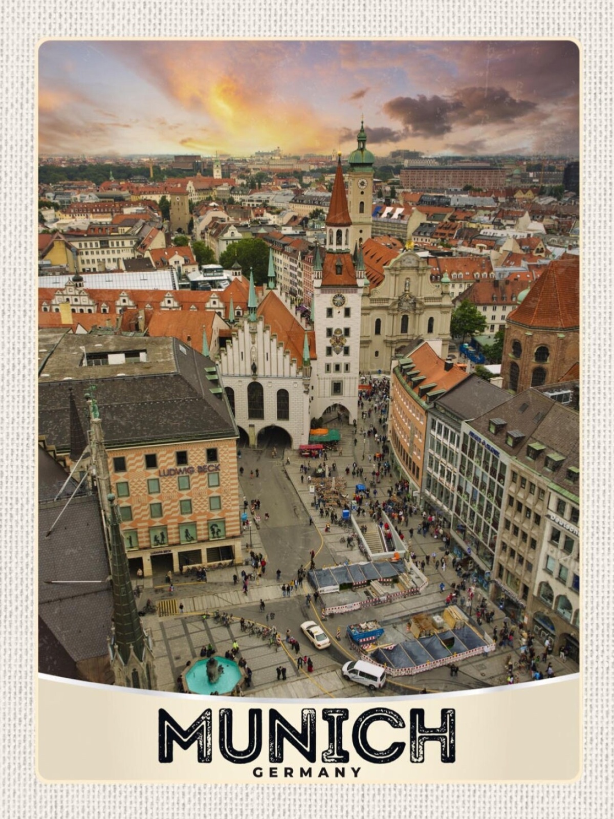 Schild Munich Germany München Altes Rathaus D 12x18 20x30 30x40 Blech od. Holz