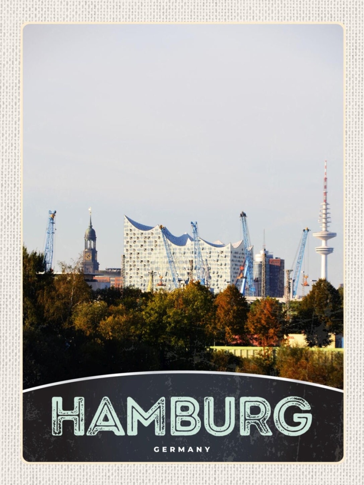 Schild Hamburg Germany Elbphilharmonie Deutschland 12x18 20x30 30x40 Blech/Holz