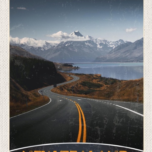 Schild New Zealand Neuseeland Mount Cook Berg 12x18 20x30 30x40 Blech od. Holz