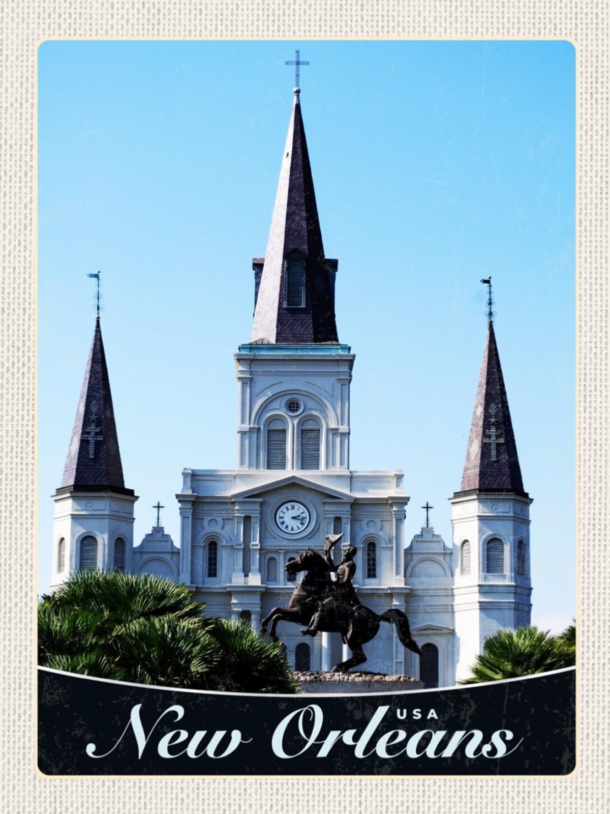 Schild New Orleans USA St. Louis Cathedral Kirche 12x18 20x30 30x40 Blech/Holz