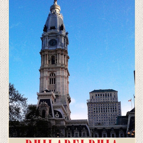 Schild Philadelphia Pennsylvania Stadt City Hall 12x18 20x30 30x40 Blech/Holz