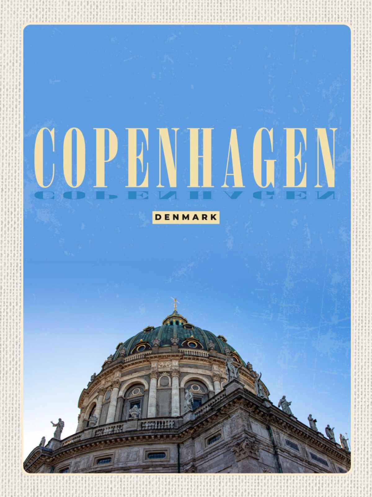 Schild Copenhagen Kopenhagen Dänemark Kirche 12x18 20x30 30x40 Blech od. Holz