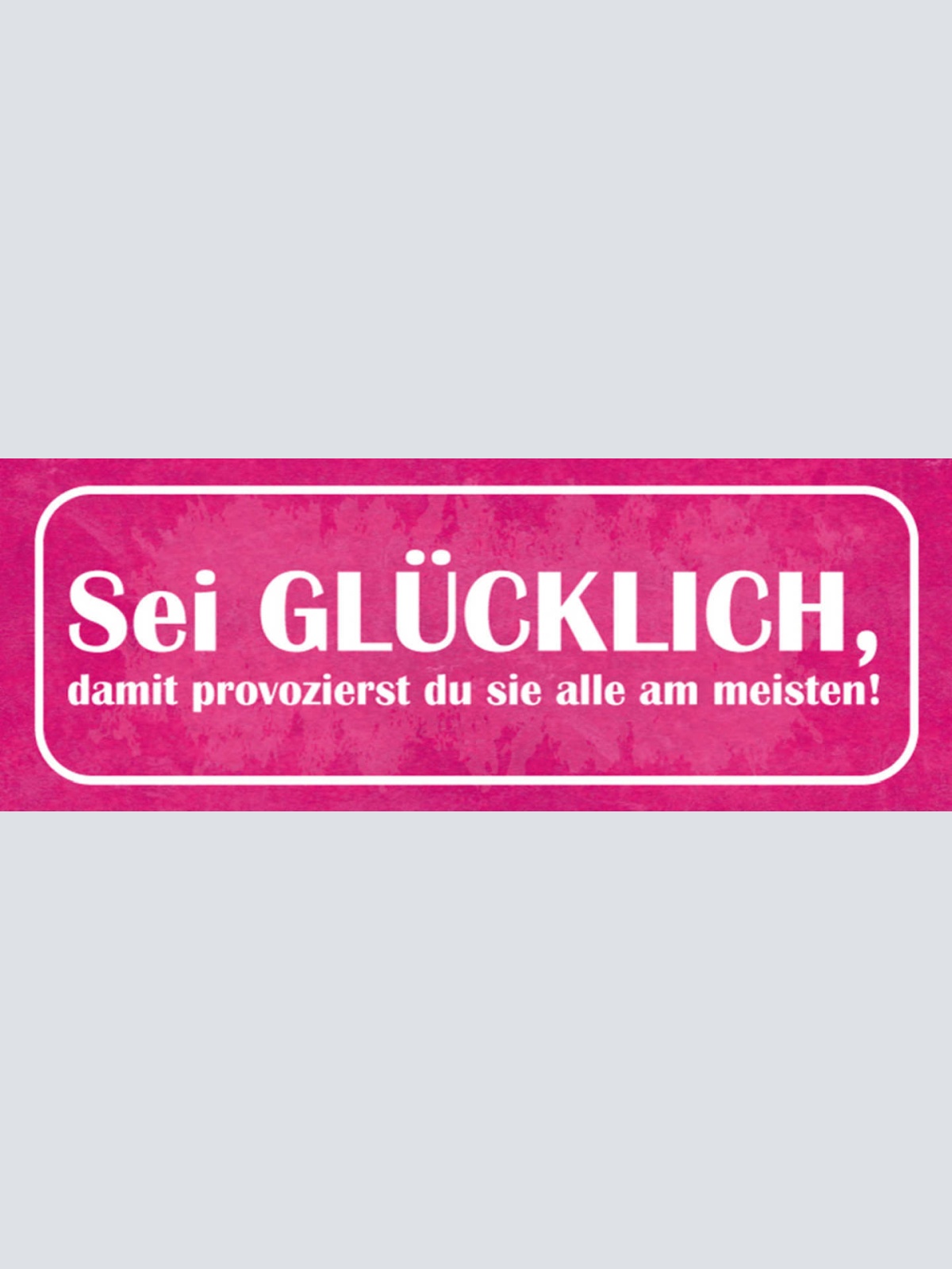 Schild Sei Glücklich Damit Provozierst Du Alle Am Meisten 27x10 Blech od.Holz