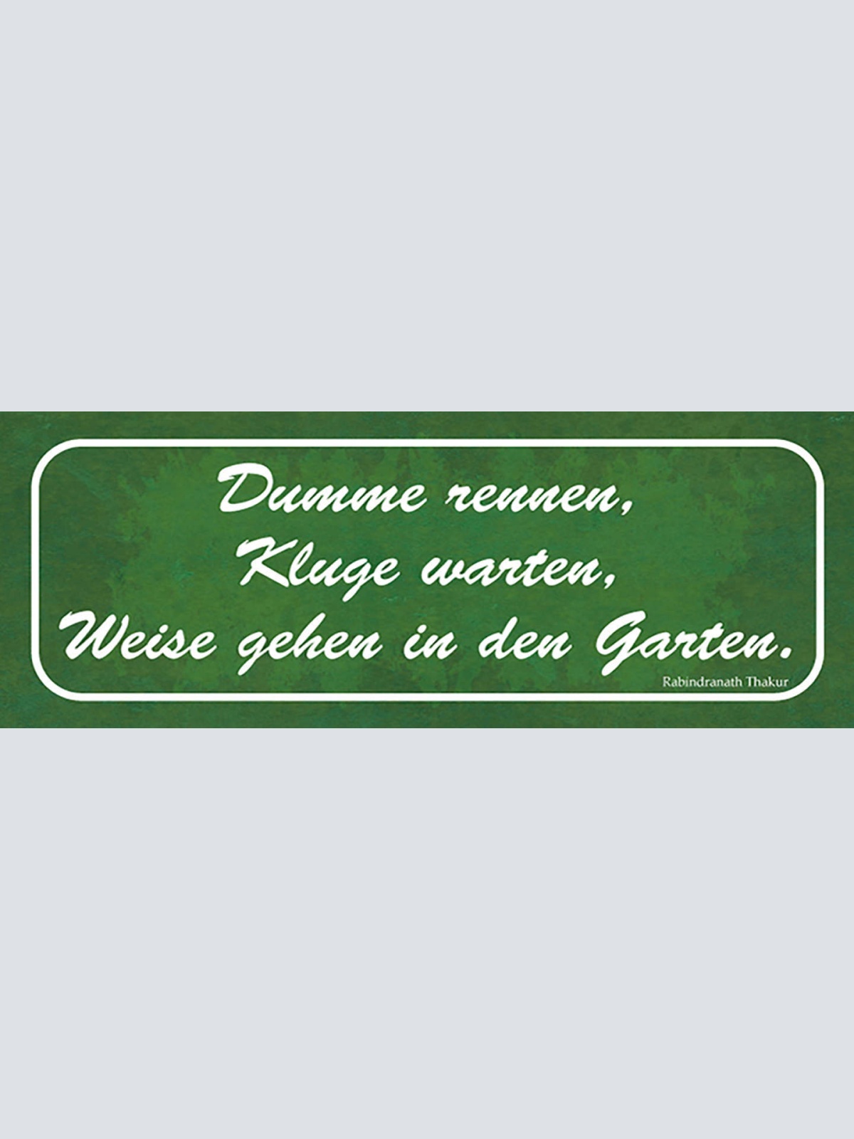 Schild Dumme Rennen Kluge Warten Weise Gehen In Den Garten 27x10 Blech od.Holz
