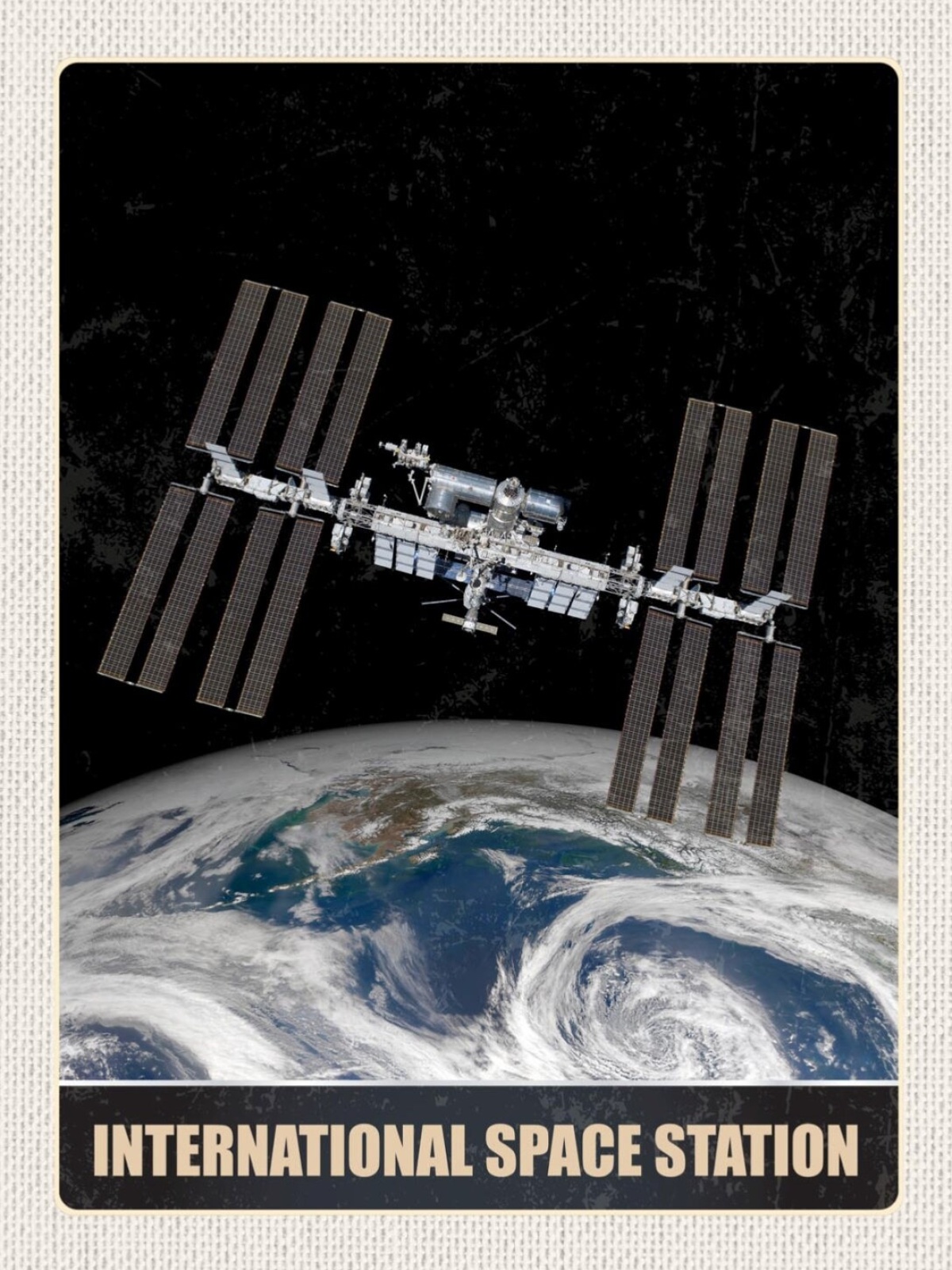 Schild International Space Station ISS Raumfahrt 12x18 20x30 30x40 Blech/Holz