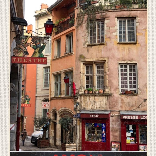 Schild Lyon France Stadt Geschäft Gasse Frankreich 12x18 20x30 30x40 Blech/Holz