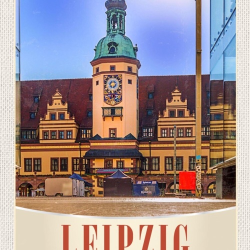 Schild Leipzig Germany Altes Rathaus Deutschland 12x18 20x30 30x40 Blech/Holz