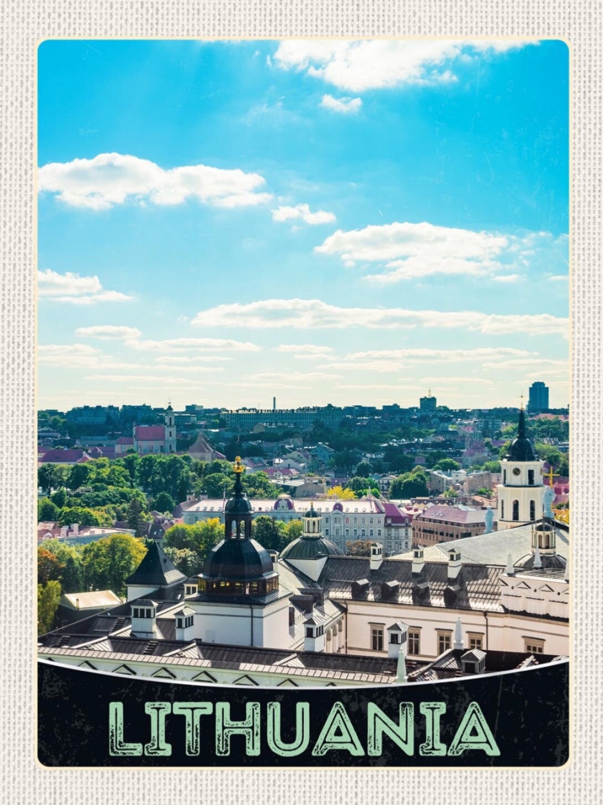 Schild Lithuania Litauen Großfürstl.Schloss Vilnius 12x18 20x30 30x40 Blech/Holz