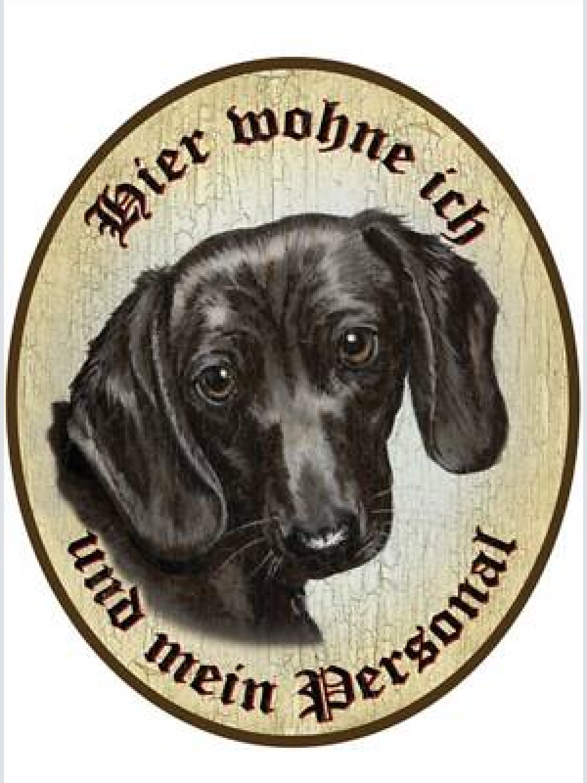 Kuk nostalgie türschild dackel schwarz hier wohne ich und mein personal