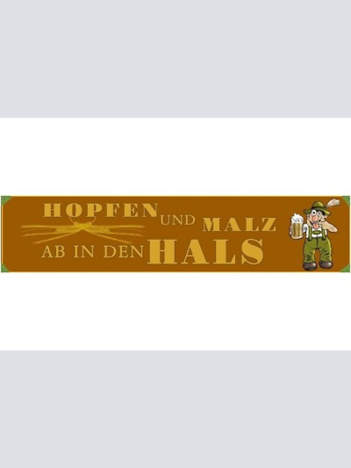 Schild hopfen malz hals bier alkohol glas bar lokal wirt 46 x 10 blech od. holz