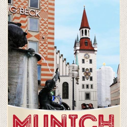 Schild Munich Germany München Altes Rathaus D 12x18 20x30 30x40 Blech od. Holz