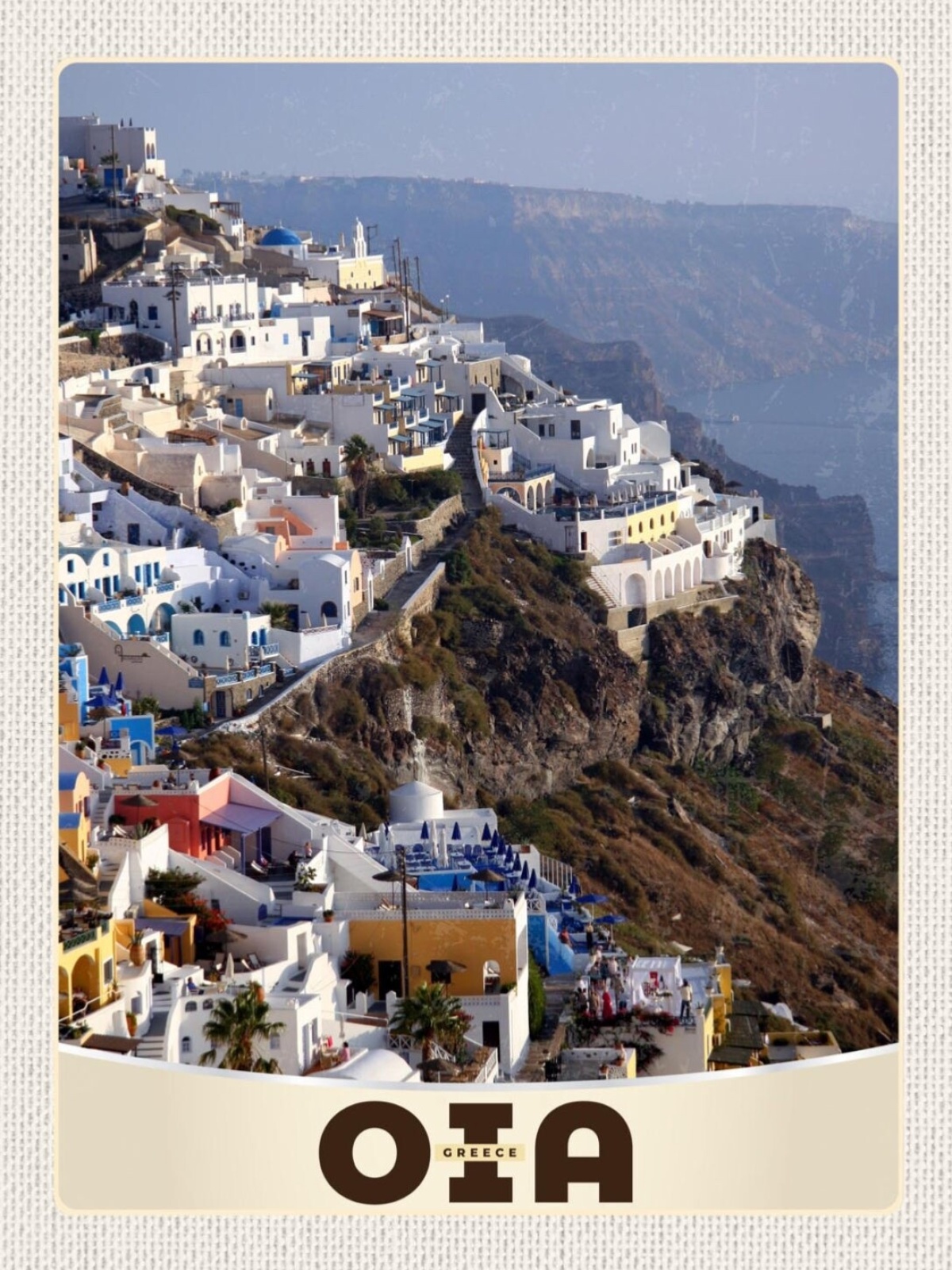 Schild Oia Greece Griechenland Santorin Stadt 12x18 20x30 30x40 Blech od. Holz