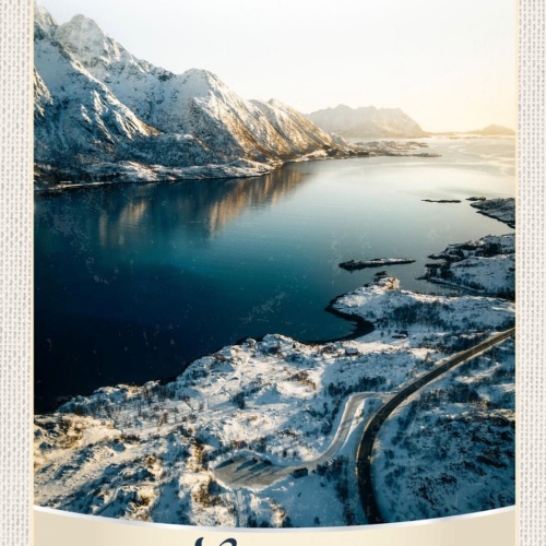 Schild Norway Norwegen Lofoten Insel Schnee 12x18 20x30 30x40 Blech od. Holz