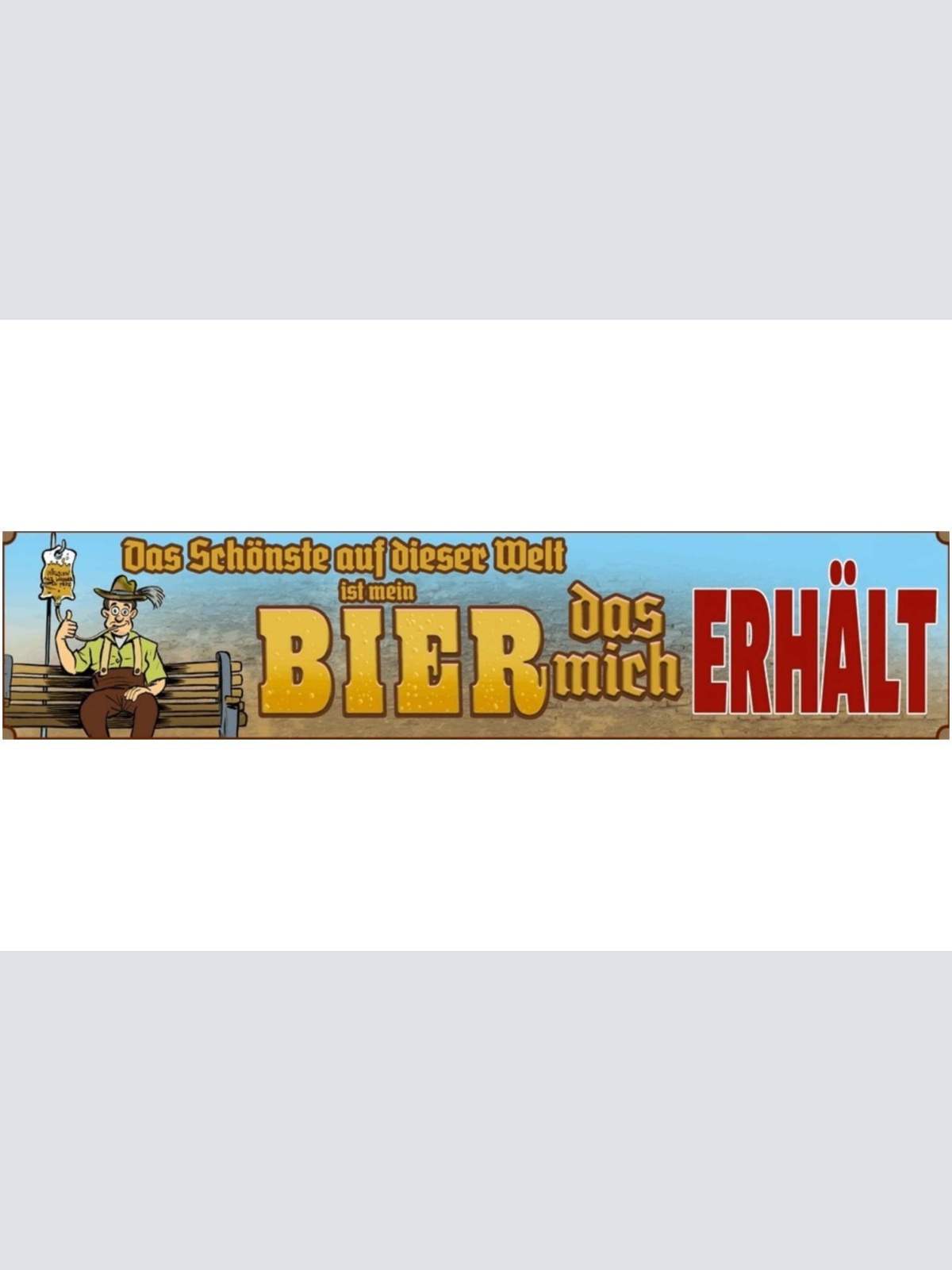 Schild Bier Schönstes der Welt Alkohol Trinken Tracht 46 x 10 Blech od. Holz