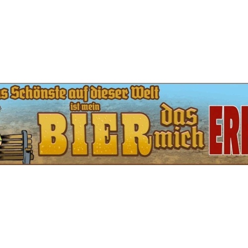 Schild Bier Schönstes der Welt Alkohol Trinken Tracht 46 x 10 Blech od. Holz
