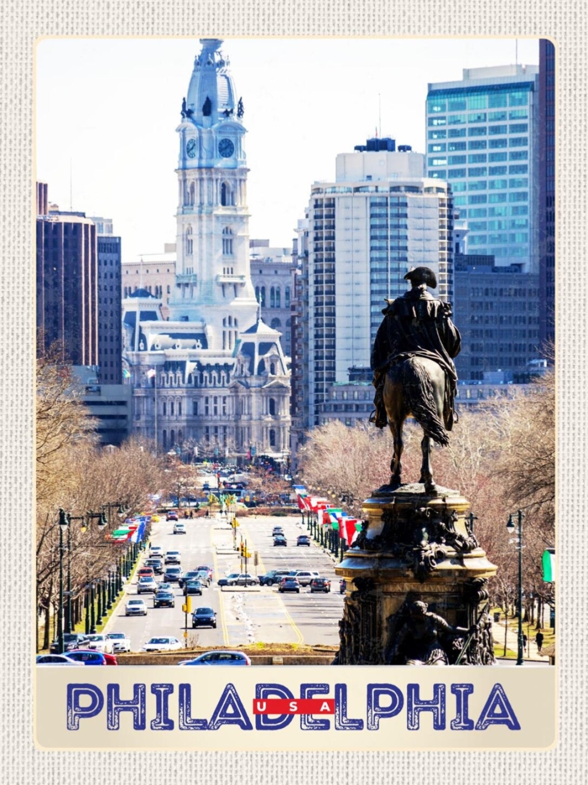 Schild Philadelphia Pennsylvania Stadt City Hall 12x18 20x30 30x40 Blech/Holz