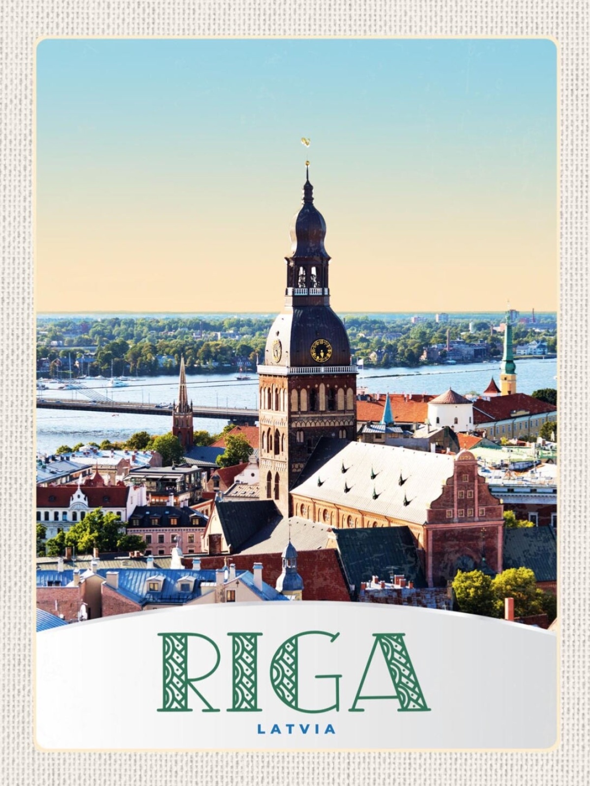 Schild Riga Latvia Lettland Kathedrale Stadt Schnee 12x18 20x30 30x40 Blech/Holz