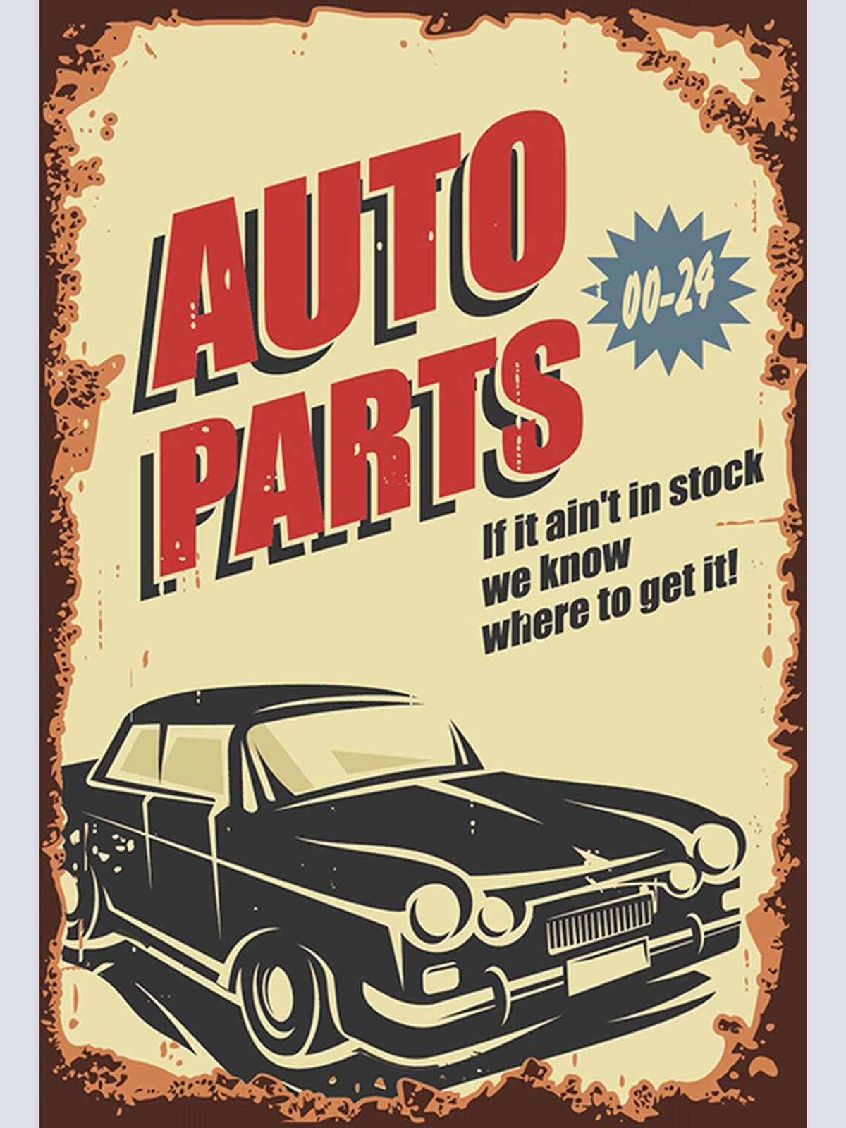 Schild Spruch Auto Parts Auto Ersatzteile Comic If it aint in stock we know  JW
