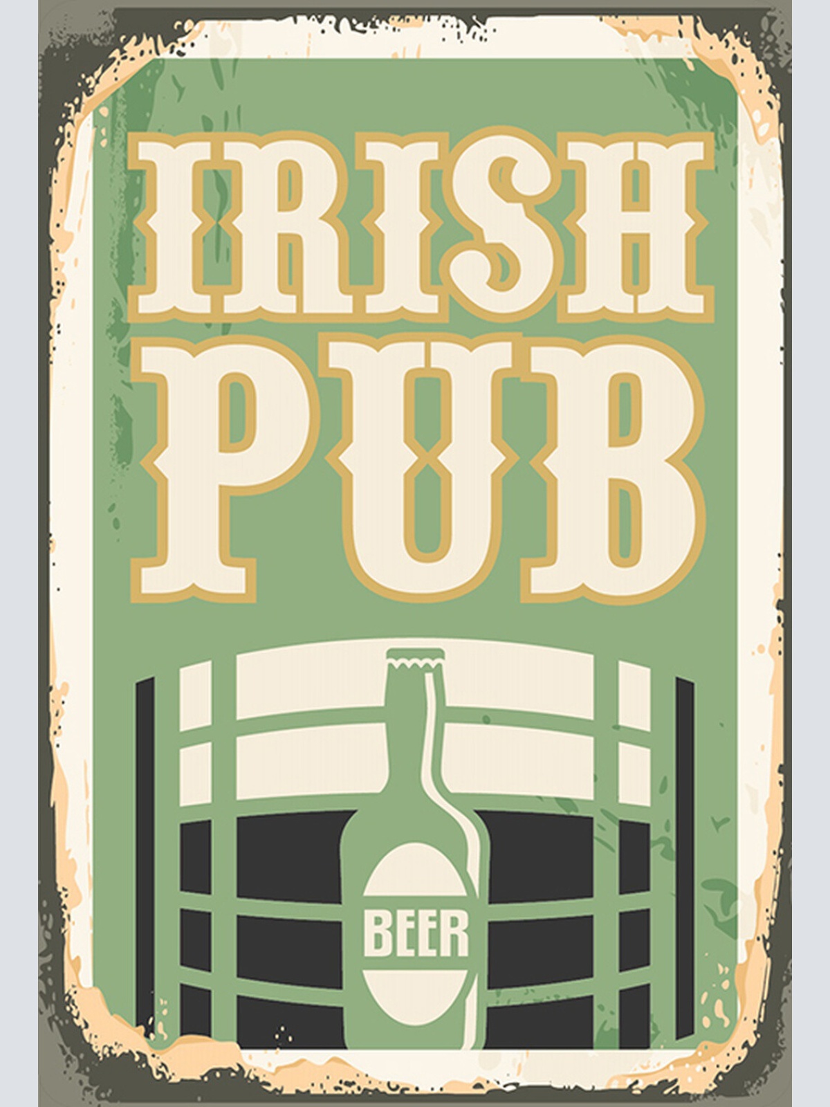 Schild Spruch Irish Pup Beer Bier Alkohol Comic JW