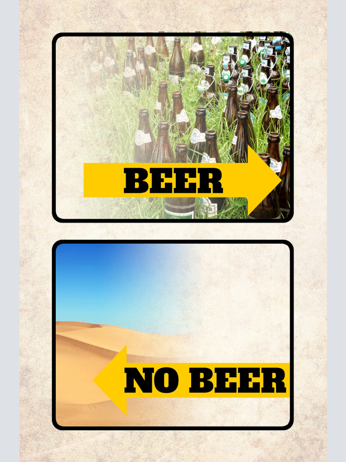 Schild Spruch Beer No Beer Bier Kein Bier Wegweiser Party Alkohol JW