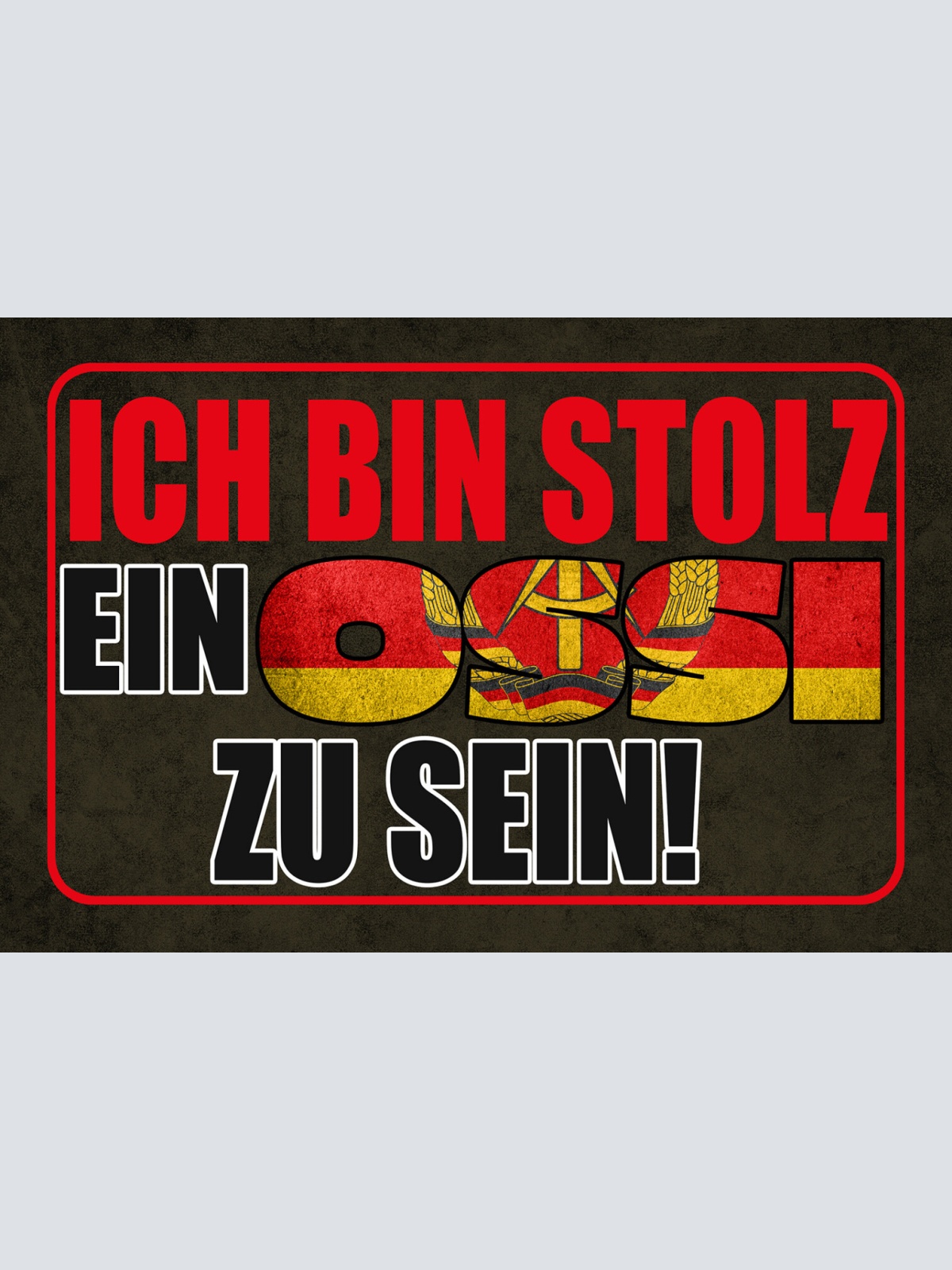 Schild Spruch Ich bin stolz ein Ossi zu sein DDR JW