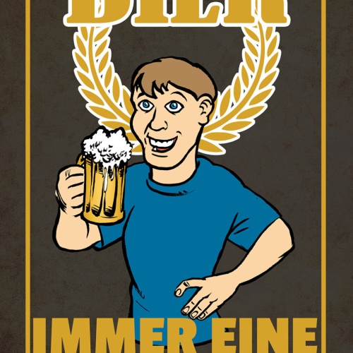 Schild Spruch Bier Immer eine gute Idee Comic Party Alkohol JW