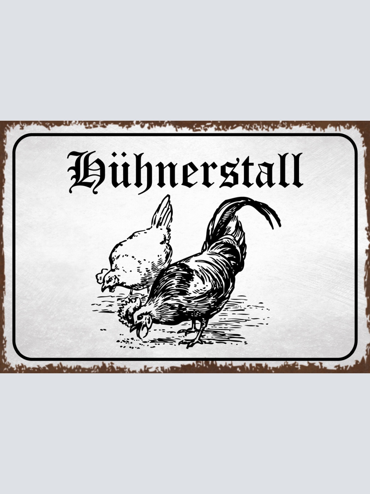 Schild Spruch Hühnerstall Hahn Henne JW