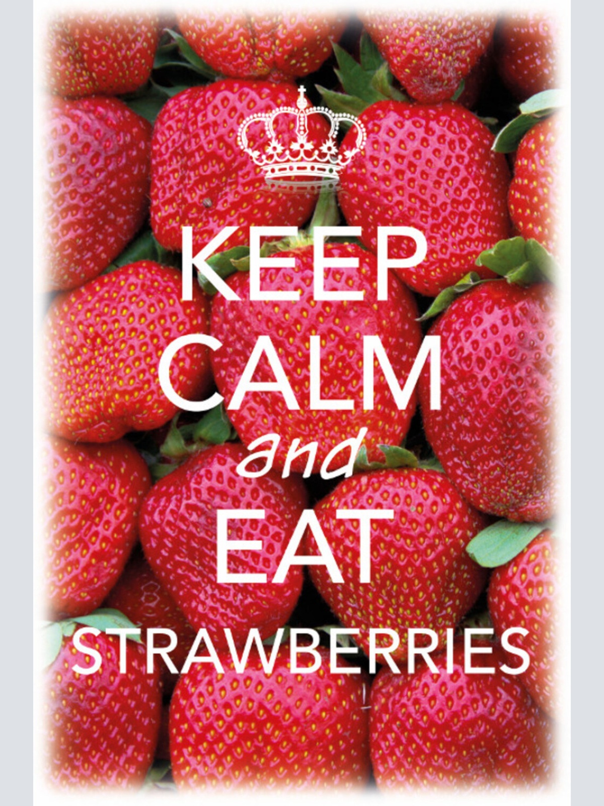Schild Spruch Keep Calm and eat strawberries Ruhig bleiben Erdbeeren essen JW