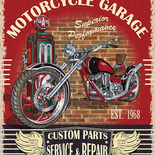 Schild Spruch Motorcycle Garage Motorrad Werkstatt Comic JW