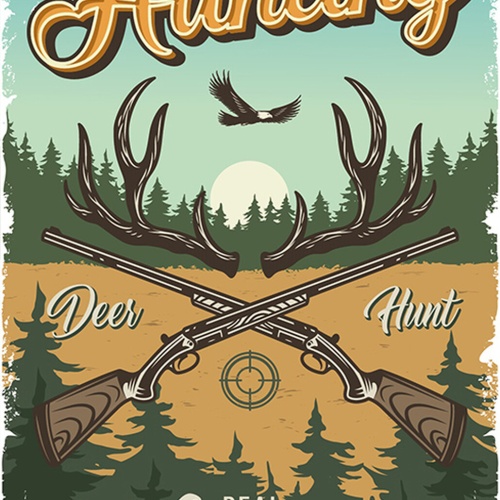 Schild Spruch Hunting Jagd Deer Hunt Rotwildjagd Waffen JW