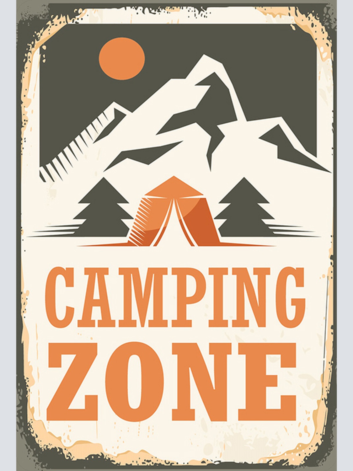 Schild Spruch Camping Zone Campingplatz Urlaub JW