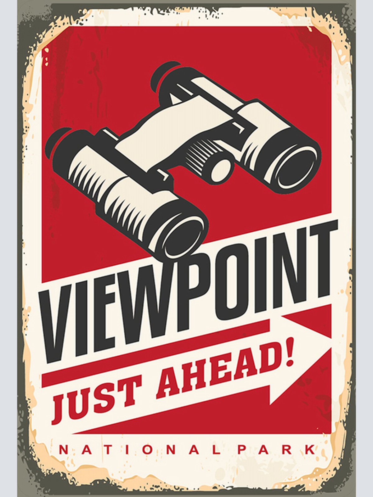 Schild Spruch Viewpoint Just ahead Nationalpark Aussichtspunkt Comic JW